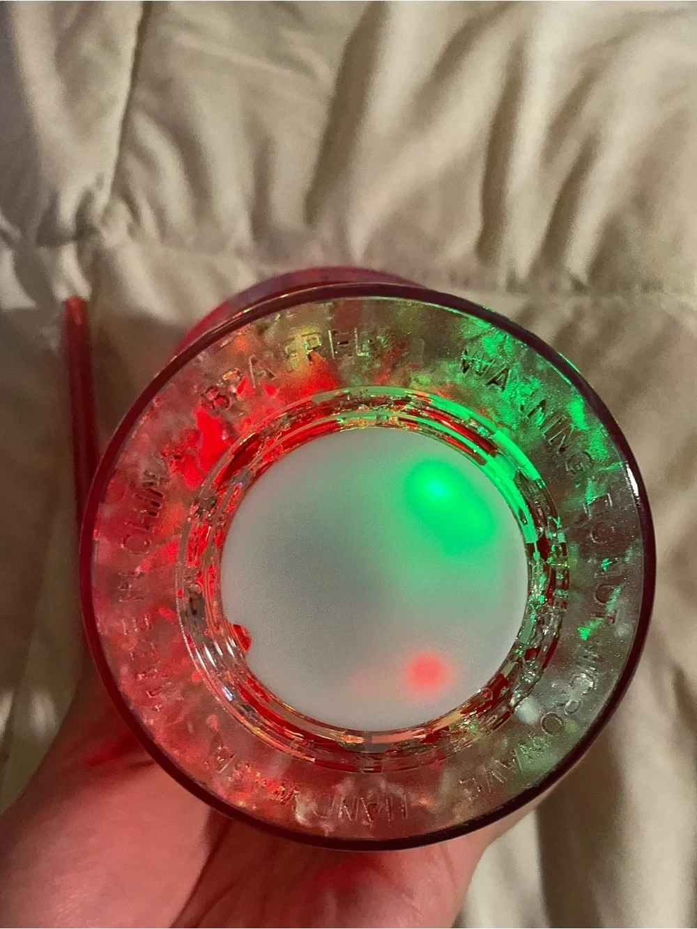 NWOT Hello Kitty Red Glitter Dome Tumbler with Straw that Lights Up